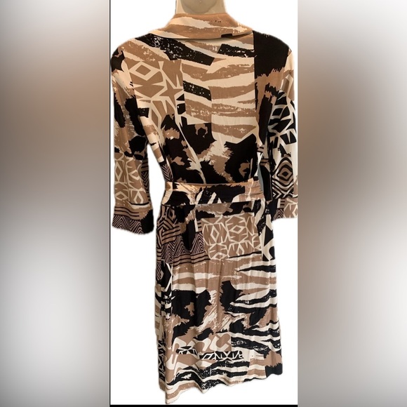 Diane von Furstenberg Fall Abstract Jersey Silk Julian Wrap Dress Small S 6 - Picture 2 of 7